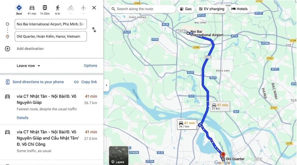 Getting from Noi Bai Airport to Hanoi Old Quarter.
