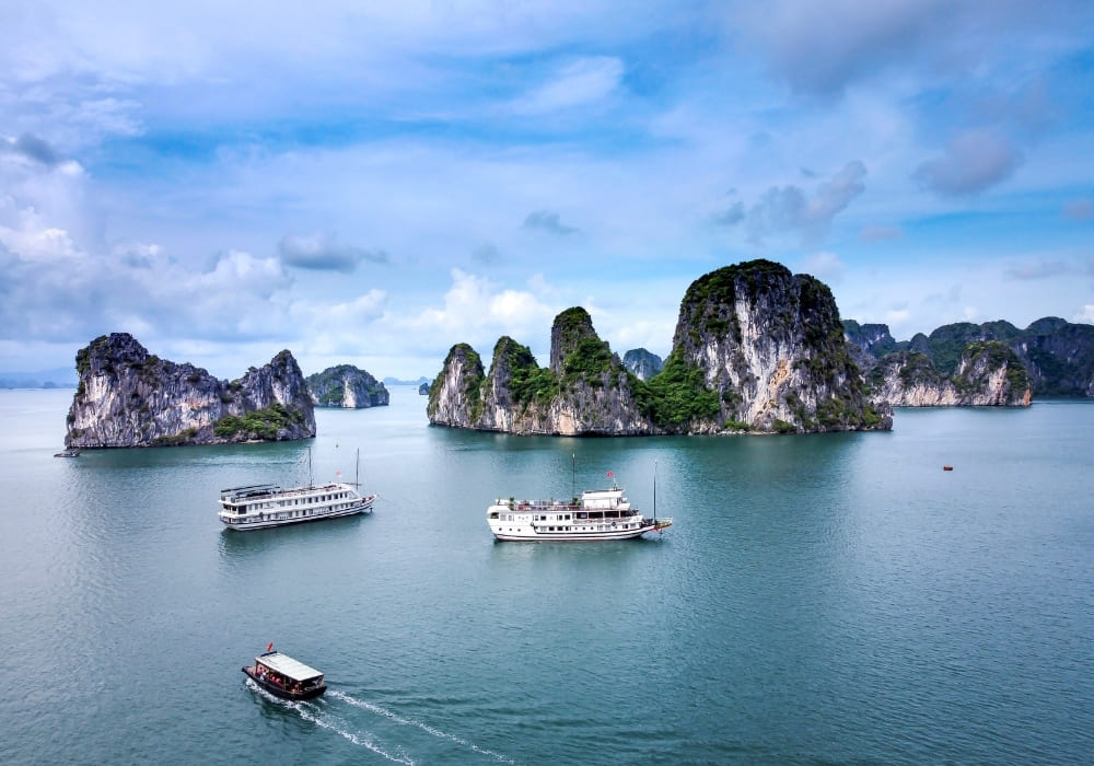 Cruise through Ha Long Bay - a UNESCO World Heritage Site.