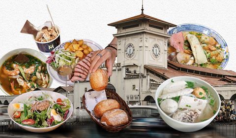 Arrive in Saigon, with Ben Thanh Market and the street stalls a short walk away